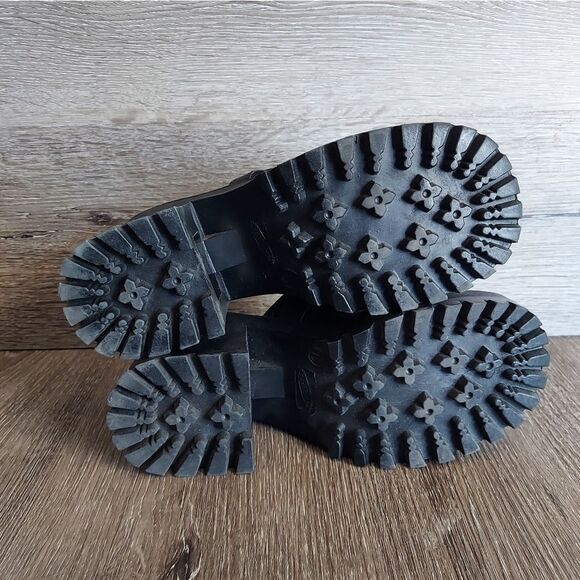 Vintage Black Buckled Platform Chunky Heel Sandals Lower East Side 7.5 - Picture 8 of 8